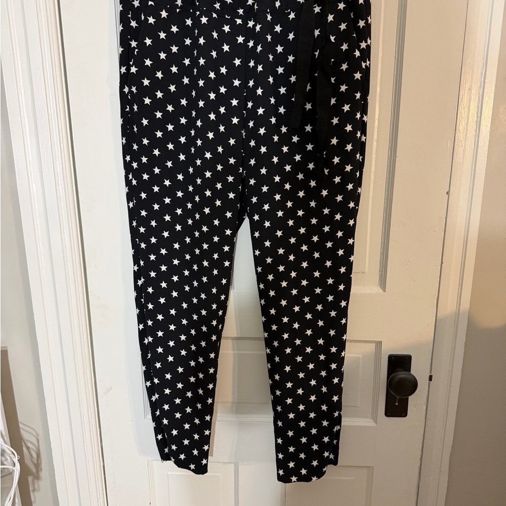 J. Crew Black Star-Print Cropped Pants
